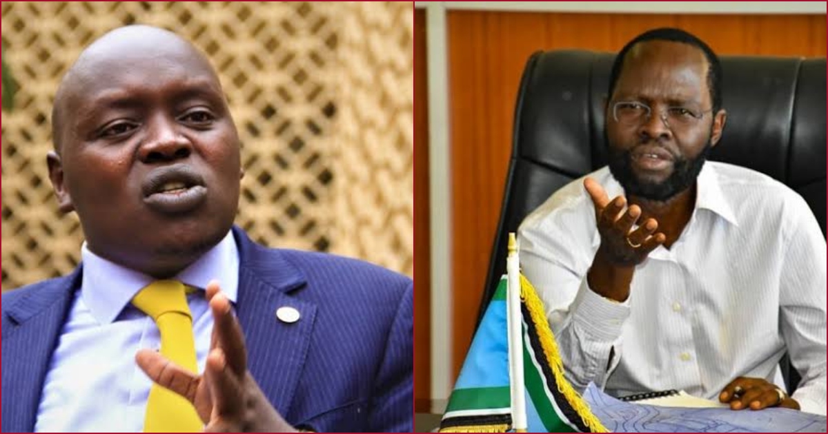 Collaged photos of Nandi senator Samson Cherargei and Kisumu governor Anyang' Nyong'o.